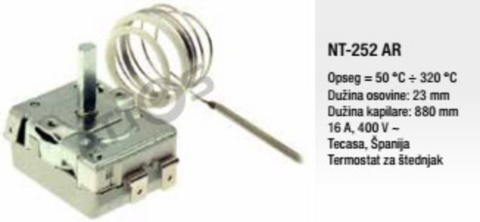 TERMOSTAT ELEKTRICNOG SPORETA EIKA|TECASA 50-320C 