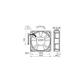 VENTILATOR LUFTER 12X12X38 220V|240V 50|60HZ 0,14A 23|22W